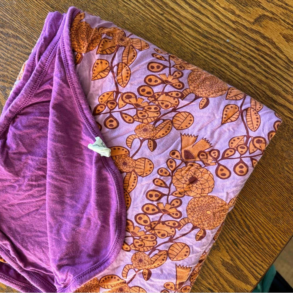 Kate Quinn double layer blanket- orange tropical vine bamboo